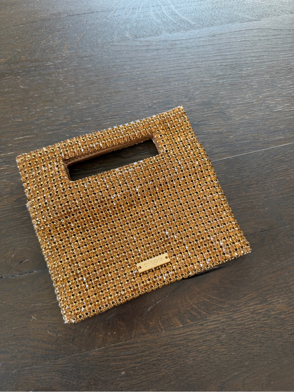 Cult Gaia Lucinda Top Handle Clutch in Gold - Picture 3 of 6